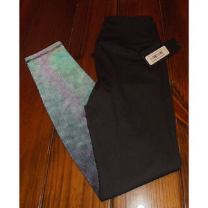 NWT Mono B Reflective Dot Gradient Highwaisted Leggings Black/Silver Size S